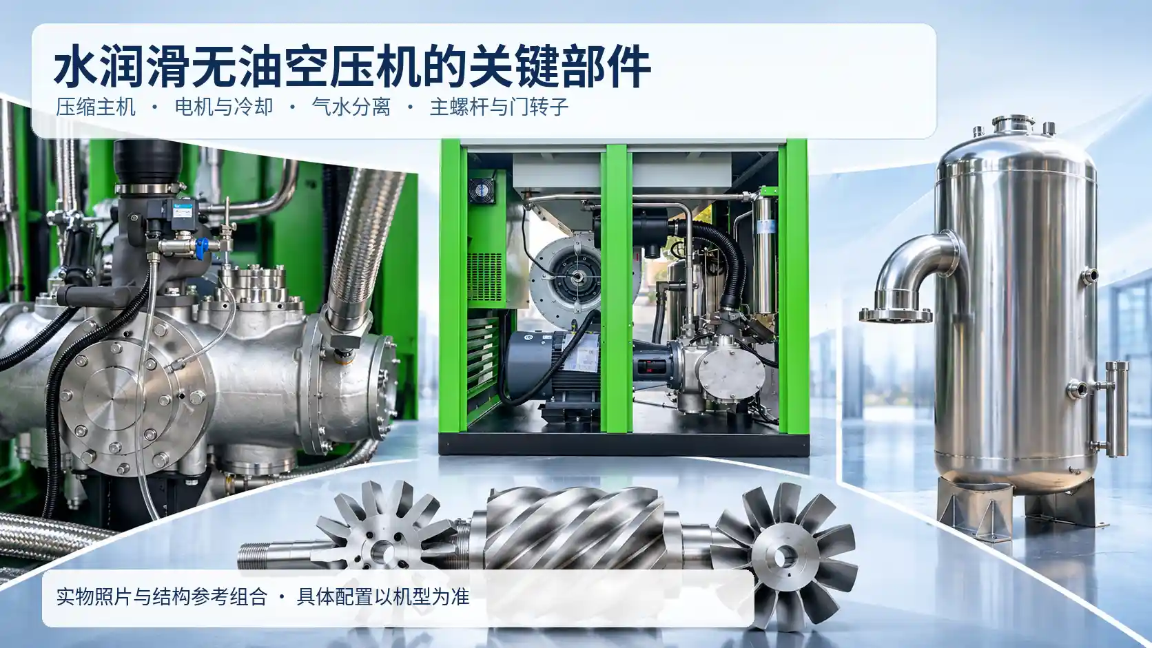 格兰克林水润滑无油空压机的关键部件图片